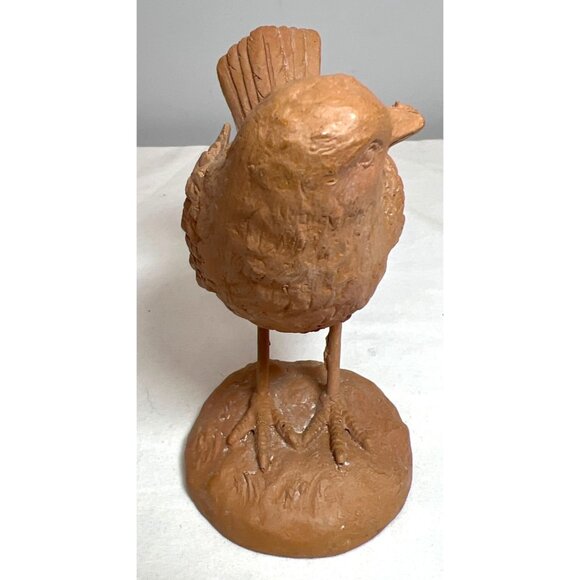 Handcrafted Clay Bird Sculpture On Stand - Picture 3 of 4